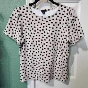 Anne Taylor Polka Dot Short Sleeve Top